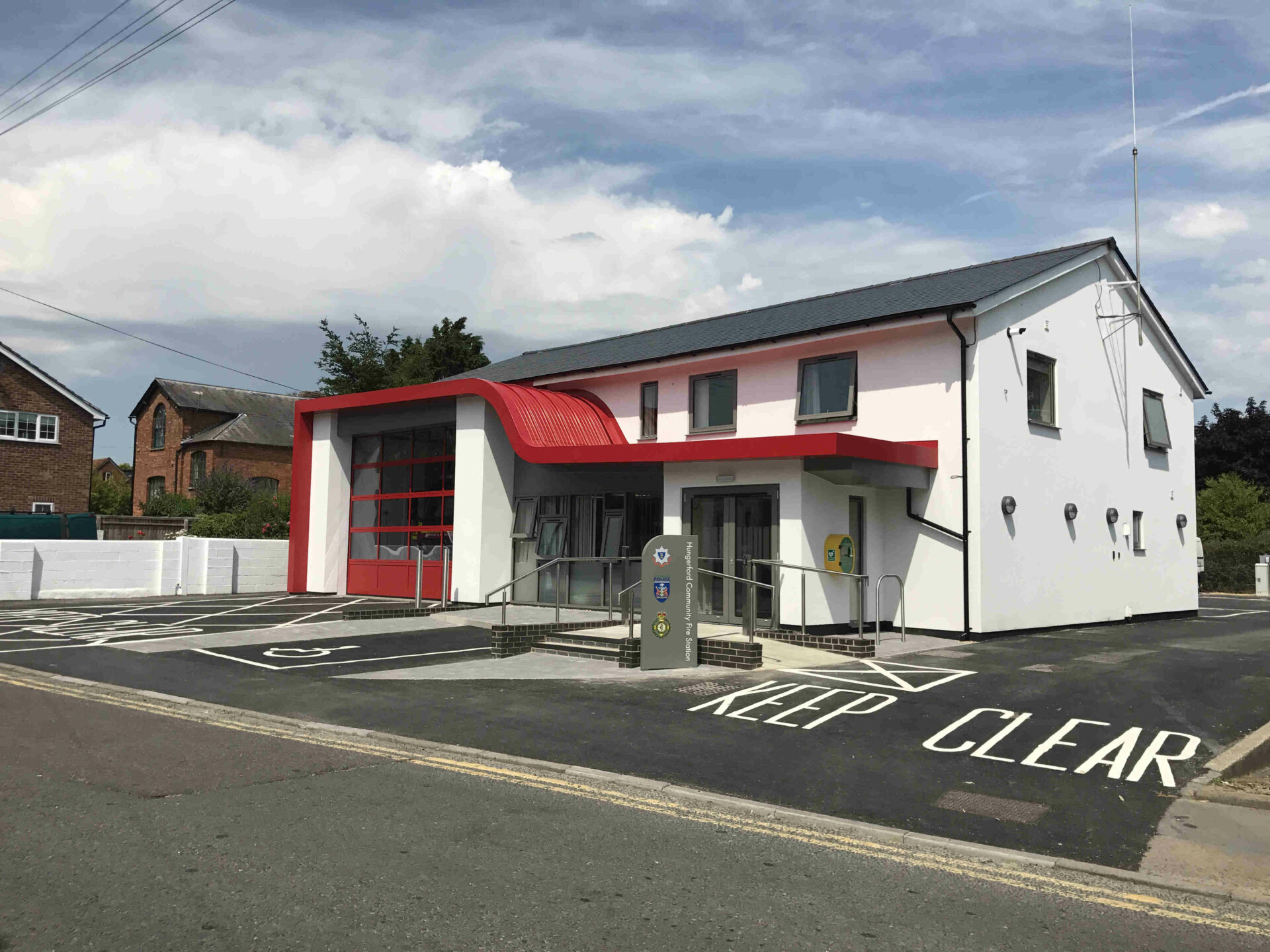 Front elevation image of Hungerford Fire Station.